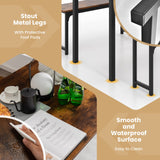 Tangkula 3-Piece Dining Table Set with Bench