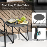 Tangkukla 3 Piece Outdoor Bistro Set, Patio Metal Chair & Coffee Table Set