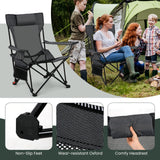 Tangkula 2 in 1 Reclining Camping Chair with Removable Footrest