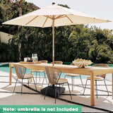 Tangkula Patio Umbrella Base, Heavy-Duty 54 lbs Market Stand w/4 Universal Wheels, 2 Receivers, Square Pole Stand