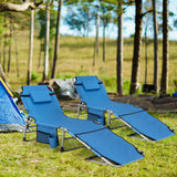 Tangkula Tanning Chair, Outdoor Folding Beach Lounge Chair with Face Hole