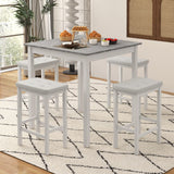Tangkula 5 Piece Counter-Height Bar Table Set