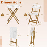 Tagnkula 3 Piece Folding Outdoor Patio Bistro Set