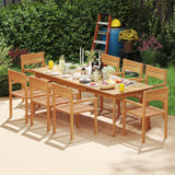Tangkula Outdoor Teak Wood Chair with Slatted Seat & Backrest