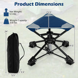 Tangkula Folding Camping Stool 360° Swivel Hunting Chair with Anti-Sink Feet
