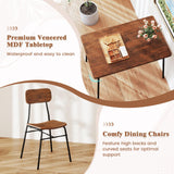 Tangkula Dining Table Set for 4(Set for 4 with bench)