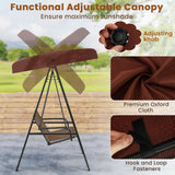 Tangkula 2 Person Porch Swing, Patio Swing with Adjustable Canopy