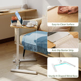 Tangkula Mobile Overbed Bedside Table with Wheels