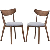 Set of 2 Dining Chairs, Mid-Century Dining Side Chairs - Tangkula