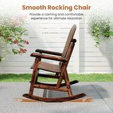 Tangkula 2 Person Wood Outdoor Rocking Chair