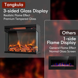 Tangkula 23-Inch 3-Sided Electric Fireplace Insert with Remote Control