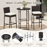 Tangkula 3 Piece Outdoor Bar Set for Porch