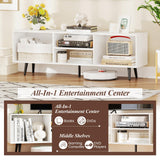 Tangkula White TV Stand for 55 Inch TV for Living Room