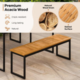 Tangkula 6 Pieces Outdoor Acacia Wood Dining Set