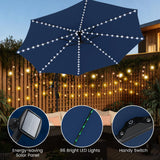 Tangkula 10 FT Solar Cantilever Patio Umbrella with Base