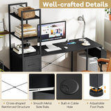 Tangkula Computer Desk with 2 Drawers & Open Shelves