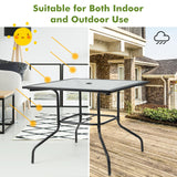Tangkula 35 Inch Patio Bistro Table with 1.5” Umbrella Hole