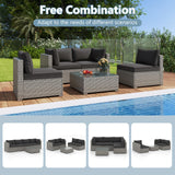 Tangkula 5-Piece Outdoor Patio Sectional Sofa Couch