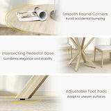 Tangkula 36" Mid-Century Modern Kitchen Table with Rubber Wood Legs