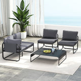 Tangkula Patio Sofa Chairs with Removable Cushions