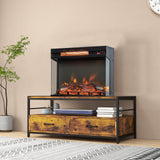 Tangkula 23-Inch 3-Sided Electric Fireplace Insert with Remote Control