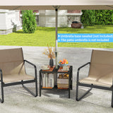 Tangkula Outdoor Side Table with 1.57” Umbrella Hole