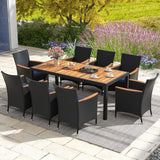 Tangkula 9 PCS Patio Dining Set for 8
