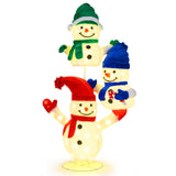 Tangkula 5 FT Christmas Lighted 3 Stacked Snowman Decoration