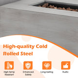 Tangkula 2 Piece Propane Fire Pit Table Set with Tank Holder