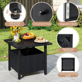 Tangkula Outdoor Table with Hole with 2 Sand Bags