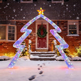 Tangkula 8.8 Feet Christmas Tree-shaped Archway with Top Star