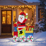 Tangkula Lighted Santa on Train Christmas Decoration with LED Lights