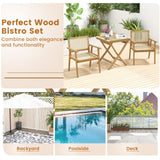 Tangkula Patio Bistro Table Chair Set