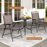 Tangkula 3 Piece Outdoor Bistro Set(Simple Backrest)