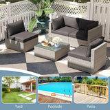 Tangkula 5-Piece Outdoor Patio Sectional Sofa Couch