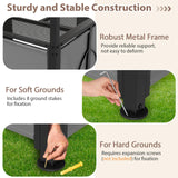 Tangkula 3 Piece Patio Bar Set with Awning for Patio Poolside Garden Backyard