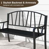 Tangkula 51” Metal Outdoor Garden Bench