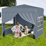Tangkula 10x10 FT Pop Up Canopy Outdoor Canopy Tent with 4 Removable Sidewalls