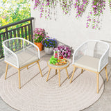 Tangkula 3 Pieces Patio Bistro Set