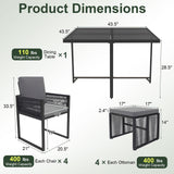 Tangkula 9 Pieces Patio Dining Set with PE Rattan Chairs