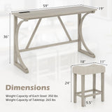 Tangkula 4 Piece Counter Height Dining Set for Living Room