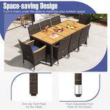 Tangkula 9 Pieces Patio PE Wicker Dining Set
