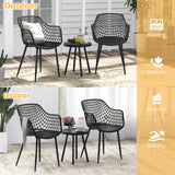 Tangkula 3 Piece Patio Bistro Set, All Weather Heavy Duty Table and Chairs Set of 2 with Widen Seats
