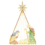 Tangkula 6 FT Christmas Lighted Nativity Scene Set, Indoor/Outdoor Pre-Lit Xmas Scene with 240 Warm White LED Lights