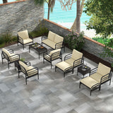 Tangkula 4 Pieces Patio Furniture Set, Outdoor Wicker Conversation Bistro Set