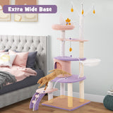 Tangkula Cat Tree Tower, 62 Inch Multi-Level Cat Tower with Cat Condo