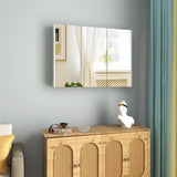 Mirrored Medicine Cabinet, Large Wide Wall Mounted Storage Cabinet with 3 Mirror Doors & Adjustable Shelf