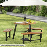 Tangkula 6 Person Acacia Wood Picnic Table
