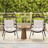Tangkula Outdoor Narrow Wicker Egg Chair