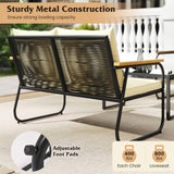 Tangkula Outdoor Conversation Set with Tempered Glass Coffee Table